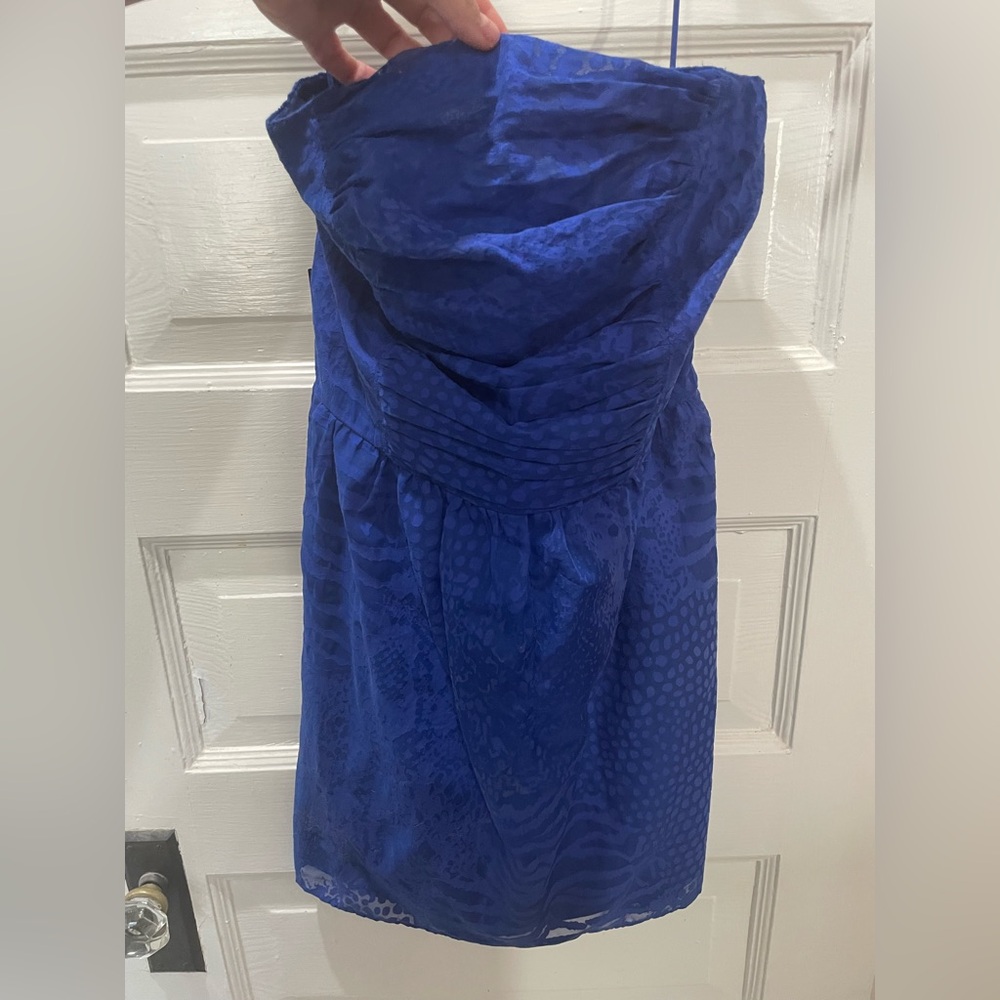 Express Royal Blue Strapless Dress